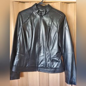 Black Leather Moto Jacket